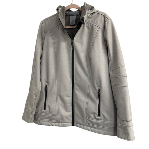 Free Country Gray Hooded Jacket, plus size 1X. - Picture 1 of 9